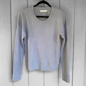 One Grey Day Merino Wool Bland Ribbed Sweater